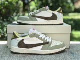 Authentic Travis Scott x Air Jordan 1 Low GS Brown/Green/White