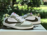 Authentic Travis Scott x Air Jordan 1 Low GS Brown/Green/White