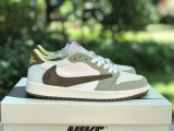 Authentic Travis Scott x Air Jordan 1 Low GS Brown/Green/White