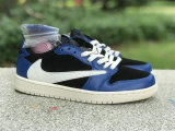 Authentic Travis Scott x Air Jordan 1 Low GS Black/Blue/White