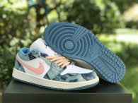 Authentic Air Jordan 1 Low GS White/Dutch Blue