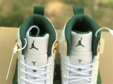 Authentic Air Jordan 12 White/Green/Gold