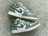 Authentic Air Jordan 1 Low Sail/Oil Green/Voile