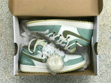 Authentic Air Jordan 1 Low Sail/Oil Green/Voile