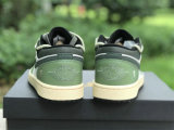 Authentic Air Jordan 1 Low Sail/Oil Green/Black