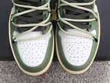 Authentic Air Jordan 1 Low GS Sail/Oil Green//Black