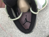 Authentic Air Jordan 1 Low GS Sail/Oil Green//Black