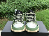 Authentic Air Jordan 1 Low Sail/Oil Green/Black