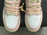 Authentic Air Jordan 1 Low Vintage Grey/White/Pink