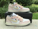 Authentic Air Jordan 1 Low Vintage Grey/White/Pink
