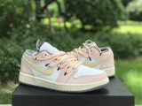 Authentic Air Jordan 1 Low Vintage Grey/White/Pink
