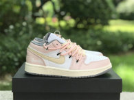 Authentic Air Jordan 1 Low Vintage Grey/White/Pink