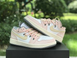 Authentic Air Jordan 1 Low Vintage Grey/White/Pink