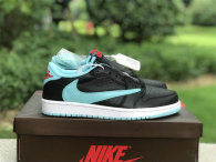 Authentic Travis Scott x Air Jordan 1 Low GS Tiffany Blue/Black/Red