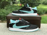 Authentic Travis Scott x Air Jordan 1 Low Tiffany Blue/Black/Red
