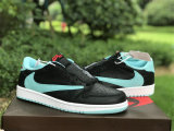 Authentic Travis Scott x Air Jordan 1 Low Tiffany Blue/Black/Red