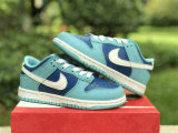 Authentic Nike Dunk Low Flash/White/Argon Blue (Kid)
