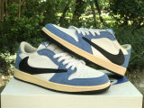 Authentic Travis Scott x Air Jordan 1 Low Denim/Black/White