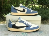 Authentic Travis Scott x Air Jordan 1 Low Denim/Black/White
