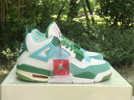 Authentic Air Jordan 4 Light Green/White/Forest Green