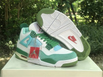 Authentic Air Jordan 4 GS Light Green/White/Forest Green