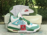 Authentic Air Jordan 4 GS Light Green/White/Forest Green
