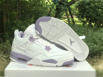 Authentic Air Jordan 4 White/Purple