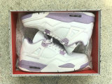 Authentic Air Jordan 4 White/Purple