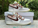 Authentic Air Jordan 1 Low GS Sail/Grey/Vert