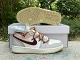 Authentic Air Jordan 1 Low GS Sail/Grey/Vert