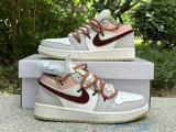 Authentic Air Jordan 1 Low GS Sail/Grey/Vert