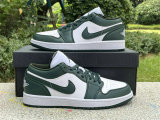 Authentic Air Jordan 1 Low GS White/Vert