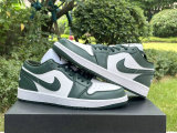 Authentic Air Jordan 1 Low GS White/Vert