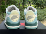 Authentic Air Jordan 3 White/Grayish Green