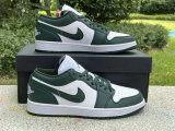 Authentic Air Jordan 1 Low GS White/Vert