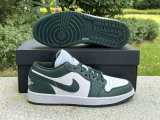 Authentic Air Jordan 1 Low GS White/Vert