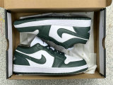 Authentic Air Jordan 1 Low GS White/Vert