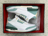Authentic Air Jordan 3 White/Grayish Green