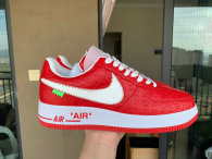 Authentic LV x Nike Air Force 1 Low Red/White