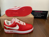 Authentic LV x Nike Air Force 1 Low Red/White