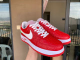 Authentic LV x Nike Air Force 1 Low Red/White