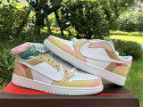 Authentic Air Jordan 1 Low Rainbow/White/Apricot