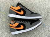 Authentic Air Jordan 1 Low Light Graphite/Vivid Orange
