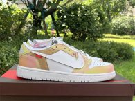 Authentic Air Jordan 1 Low GS Rainbow/White/Apricot