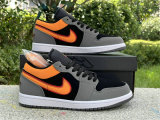 Authentic Air Jordan 1 Low Light Graphite/Vivid Orange