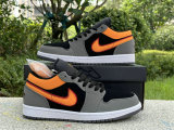 Authentic Air Jordan 1 Low Light Graphite/Vivid Orange
