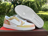 Authentic Air Jordan 1 Low Rainbow/White/Apricot