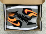 Authentic Air Jordan 1 Low Light Graphite/Vivid Orange