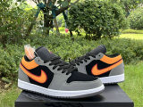 Authentic Air Jordan 1 Low Light Graphite/Vivid Orange