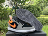 Authentic Air Jordan 1 Low Light Graphite/Vivid Orange